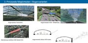 Ein Ausschnitt aus der Präsentation der Studierenden der Hochschule Rapperswil mit Beispielen von Autobahn-Überdeckungen in Leichtbauweise. (Bild: Reto Voneschen)