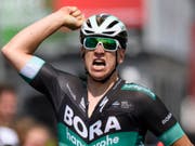 Pascal Ackermann jubelt über seinen zweiten Profisieg der Karriere (Bild: KEYSTONE/LAURENT GILLIERON)