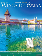 Das Titelbild des aktuellen Bordmagazins «Wings of Oman»