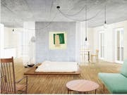 So könnte eine Jokerwohnung in der Teiggi-Überbauung dereinst aussehen. (Visualisierung: Raumfalter Architekten Zürich/Lukas Murer)