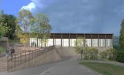 So soll die neue Mehrzweckhalle in St. Erhard dereinst aussehen. (Visualisierung: PD)