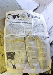Gefunden im Keller des alten Wohnhauses an der Ringstrasse: Eine Ausgabe des "Tagesanzeigers" aus dem Jahr 1956. (Bild: Christoph Heer)