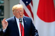 Donald Trump bei einer Medienkonferenz im Garten des Weissen Hauses. (Bild: Manuel Balce Ceneta/AP Photo (Washington, 7. Juni 2018))