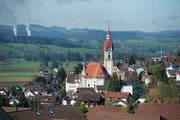 Blick auf die Pfarrkirche St. Mauritius in Ruswil (Bild: Dominik Wunderli, 14. Oktober 2018)