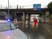 Ein heftiges Unwetter zog am Freitagabend über Frauenfeld. (Bild: Kapo TG)