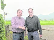 Auf Luca Volar (rechts) folgt Patrick Dürr: Der Präsident der CVP Kanton St. Gallen übernimmt auch das Präsidium der CVP Widnau. (Bild: pd)