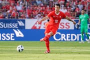 Der Schweizer Mittelfeldstratege Granit Xhaka im Testspiel gegen Japan. (Bild: Andy Müller/Freshfocus (Lugano, 8. Juni 2018))