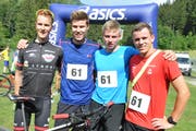 Das beste Urner Team, der SC Unterschächen: (von links) Andri Zgraggen, Linus Bissig, Dominik Estermann, und Marco Briker. (Bild: Josef Mulle (Spiringen, 30. Juni 2018)