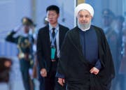 Der iranische Staatspräsident Hassan Rohani. Bild: Alexander Zemlianichenko/AP (Qingdao, 10. Juni 2018)