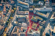 Das Bleicheli nahe der Altstadt mit dem Raiffeisen-Hauptsitz: Hier sind in den vergangenen Jahren nach und nach Hunderte neue Arbeitsplätze entstanden, wo zuvor Wohnraum war. (Bild: Urs Bucher (3. November 2017))