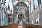 Monumental: Melchior Paul von Deschwandens «Jüngstes Gericht» in der Kirche St. Oswald. (Bild: Maria Schmid (Zug, 2. Juli 2018))