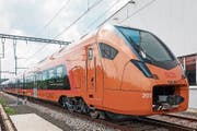 «Traverso»-Triebzug der Südostbahn beim Roll-out. (Bild: PD)