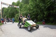 Das Seifenkistenrennen in Sarnen feierte heuer Premiere. (Bild: Jakob Ineichen (Sarnen, 19. Mai 2018))