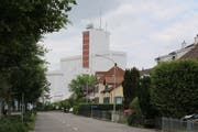 Sicht von Südosten. Der Silo ist nicht nur die Kornkammer Wils, sondern auch ein Wahrzeichen der Stadt.
