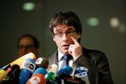 Carles Puigdemont an einer Pressekonferenz Mitte Mai in einem Berliner Hotel. (Bild: Markus Schreiber/AP (Berlin, 15. Mai 2018))