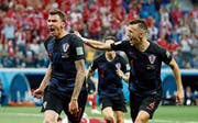 Mario Mandzukic (links) und Ivan Perisic gehören zu den Leistungsträgern des kroatischen Teams. (Bild: Franck Robichon/EPA)