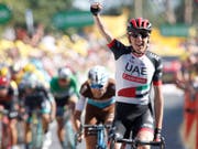 Daniel Martin überrascht an der Mûr-de-Bretagne (Bild: KEYSTONE/AP/CHRISTOPHE ENA)