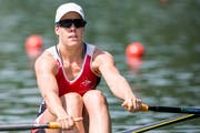 Ruder-Weltmeisterin Jeannine Gmelin an den Schweizermeisterschaften vom letzten Wochenende. Jetzt geht sie aufs Ganze und will am Rotsee den Weltcup erobern (Bild: Keystone/Alexandra Wey)