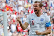 England's Harry Kane will auch gegen Belgien Tore erzielen. Grund für sein Bestreben: Der Stürmer will die Torjäger-Krone. (AP Photo/Antonio Calanni)
