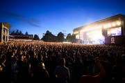 Kommt ohne Tabakwerbung aus: Das Gurtenfestival (hier die Band Prophets Of Rage on the Main Stage (Bild: Anthony Anex / Keystone (Bern, 12. Juli 2018))