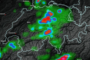 Radarbild von Meteonews. (Bild: PD)