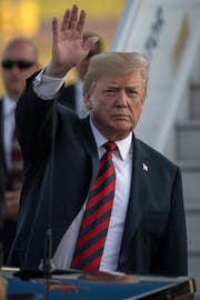 US-Präsident Donald Trump nach seiner Landung in Helsinki. Bild: Chris McGrath/Getty (15. Juli 2018)