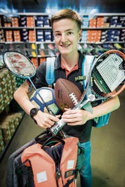 In seinem Lehrbetrieb: Jeremy Wehrli im Ochsner Sport in Frauenfeld. (Bild: Reto Martin)
