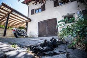 Vor dem Gebäude der Stiftung Mansio liegt noch ein letztes Stück Kohle.(Bild: Andrea Stalder)