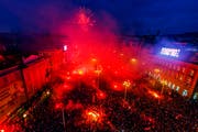 Über eine halbe Millionen Kroaten empfingen ihre Fussballer in der Hauptstadt Zagreb. (Bild: AP Photo/Nikola Solic)