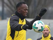 Im März dieses Jahres trainierte Usain Bolt mit dem deutschen Bundesligisten Borussia Dortmund (Bild: KEYSTONE/EPA/SRDJAN SUKI)