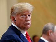 US-Präsident verteidigt seine Aussagen nach dem Treffen mit Russlands Präsident Putin in Helsinki am Montag - wie meistens per Twitter. (Bild: KEYSTONE/AP/PABLO MARTINEZ MONSIVAIS)