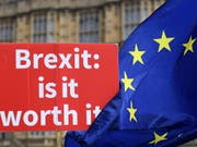 Heftige Kritik am neuen Brexit-Kurs von Premierministerin Theresa May drinnen und draussen: Protest von Brexit-Gegnern vor dem britischen Parlament in London. (Bild: KEYSTONE/EPA/ANDY RAIN)