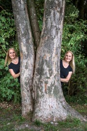 Ein Herz und eine Seele: Die Zwillinge Nicole Koller (links) und Carmen Kretz-Koller (Bild: Pius Amrein (Ebikon, 17 Juli 2018))