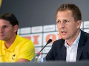 Die sportliche Führung der Young Boys: Sportchef Christoph Spycher (rechts) und Trainer Gerardo Seoane (Bild: KEYSTONE/PATRICK HUERLIMANN)