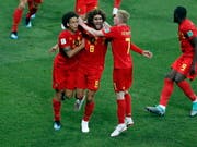 Die Belgier jubeln nach einem 0:2-Rückstand doch noch (Bild: KEYSTONE/EPA/ROMAN PILIPEY)