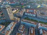 Städtisches Quartier inmitten der Zürcher Agglo: Das Limmatfeld in Dietikon liefert einen Vorgeschmack auf das, was zurzeit und in den nächsten Jahren in Luzern-Süd entsteht. (Bild: PD)
