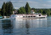 Die MS Schaffhausen auf dem Rhein bei Schlatt. (Bild: Reto Martin)