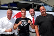 Sie freuen sich auf den Spitzenkampf: Markus Schefer, Zino Meuli, Andy Anderegg und Marcel Wick. (Bild: Kurt Peter)