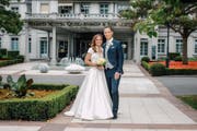 Martina Hingis und Harald Leeman bei ihrer Hochzeit in Bad Ragaz. (Bild: Grand Resort Bad Ragaz)
