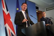 Der britische Aussenminister Jeremy Hunt (links) heute während seines Treffens mit dem deutschen Amtskollegen Heiko Maas in Berlin. (Bild: Sean Gallup/Getty)