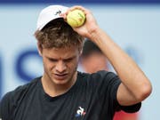 Vor einem Jahr Finalist, jetzt Erstrundenverlierer - das kostet Yannick Hanfmann (ATP 99 im Ranking rund 40 Plätze (Bild: KEYSTONE/PETER SCHNEIDER)