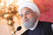 Hassan Rohani fährt schweres verbales Geschütz gegen die USA auf. (Bild: Florian Wieser/EPA; Wien, 4. Juli 2018)