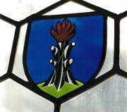 Das Wappen der Familie Brändle im Kirchenfenster von Mühlrüti. (Bild: PD)
