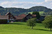 Im Weiler Fridlingen begann alles: Im Haus mit den gelben Fensterläden wohnt heute Stefan Brändle, 400 Jahre nach Stammvater Rudolf. (Bild: Timon Kobelt)