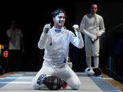 Die Schweizer Degen-Männer um Teamleader Max Heinzer (im Bild) erreichten an den WM in China die Top 8 vom Donnerstag (Bild: KEYSTONE/AP MTI/TAMAS KOVACS)