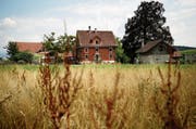 Der «Wartstein» (Mitte) soll als Restaurant erhalten bleiben, für die Nutzung des Waschhauses (rechts) sind Ideen vorhanden. (Bild: Stefan Kaiser (Hünenberg, 24. Juli 2018))