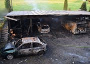 Der zerstörte Unterstand (Bild: Luzerner Polizei)