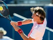 Marc-Andrea Hüsler geriet in Gstaad in den Achtelfinals nach dem ersten Satz unter Druck (Bild: KEYSTONE/PETER SCHNEIDER)