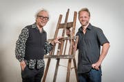 Walter und Michael Grässli im Atelier. (Foto: Hanspeter Schiess)
