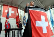 Bundespräsident Alain Berset spricht an der Rütlifeier. (Archivbild: KEYSTONE/Karl Mathis)